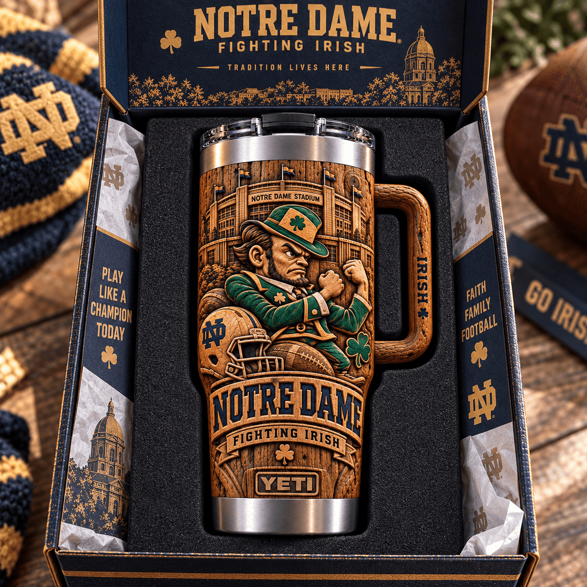 NDFI 40oz Woodgrain Relief Tumbler NTTB