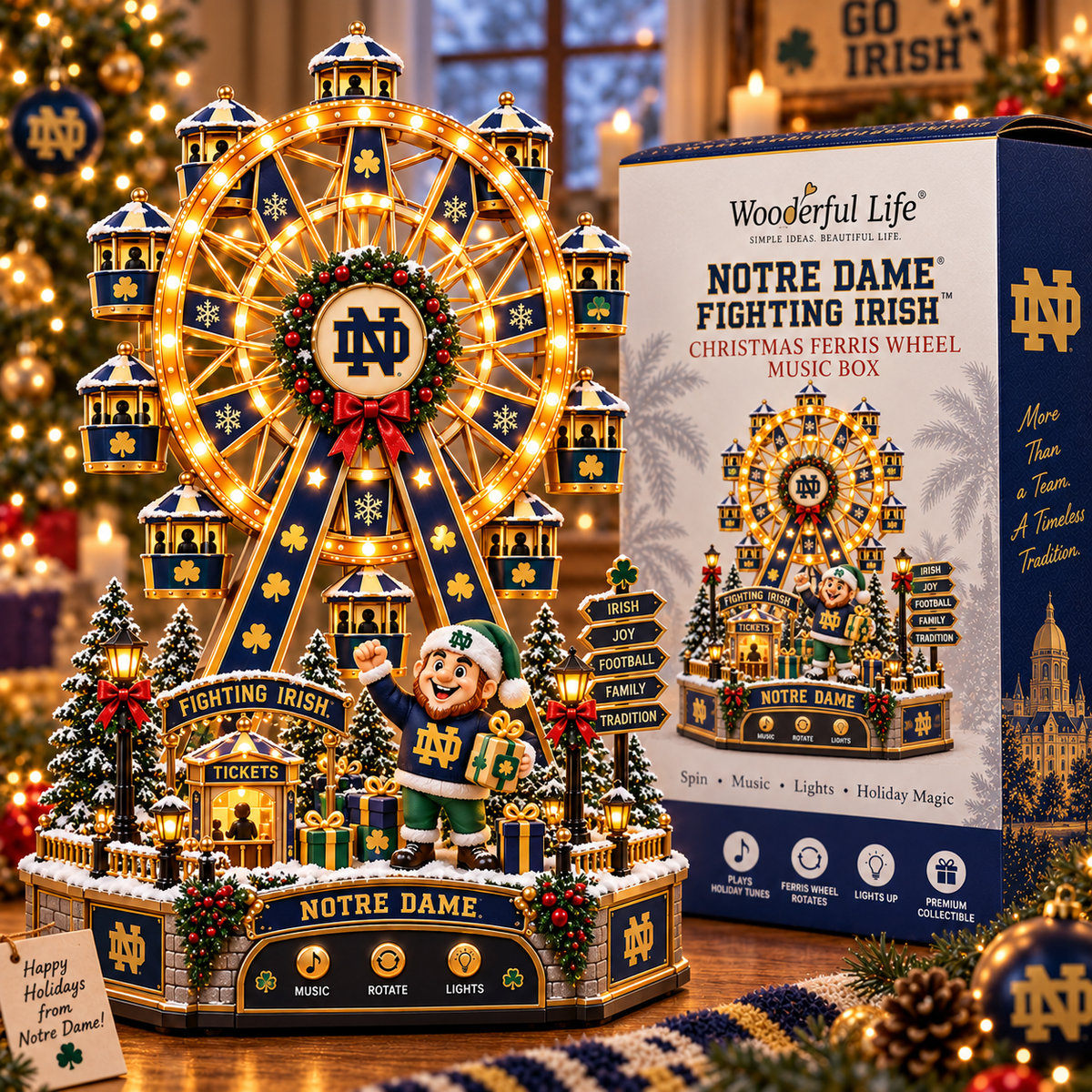 NDFI Premium Christmas Carousel Music Box BMD
