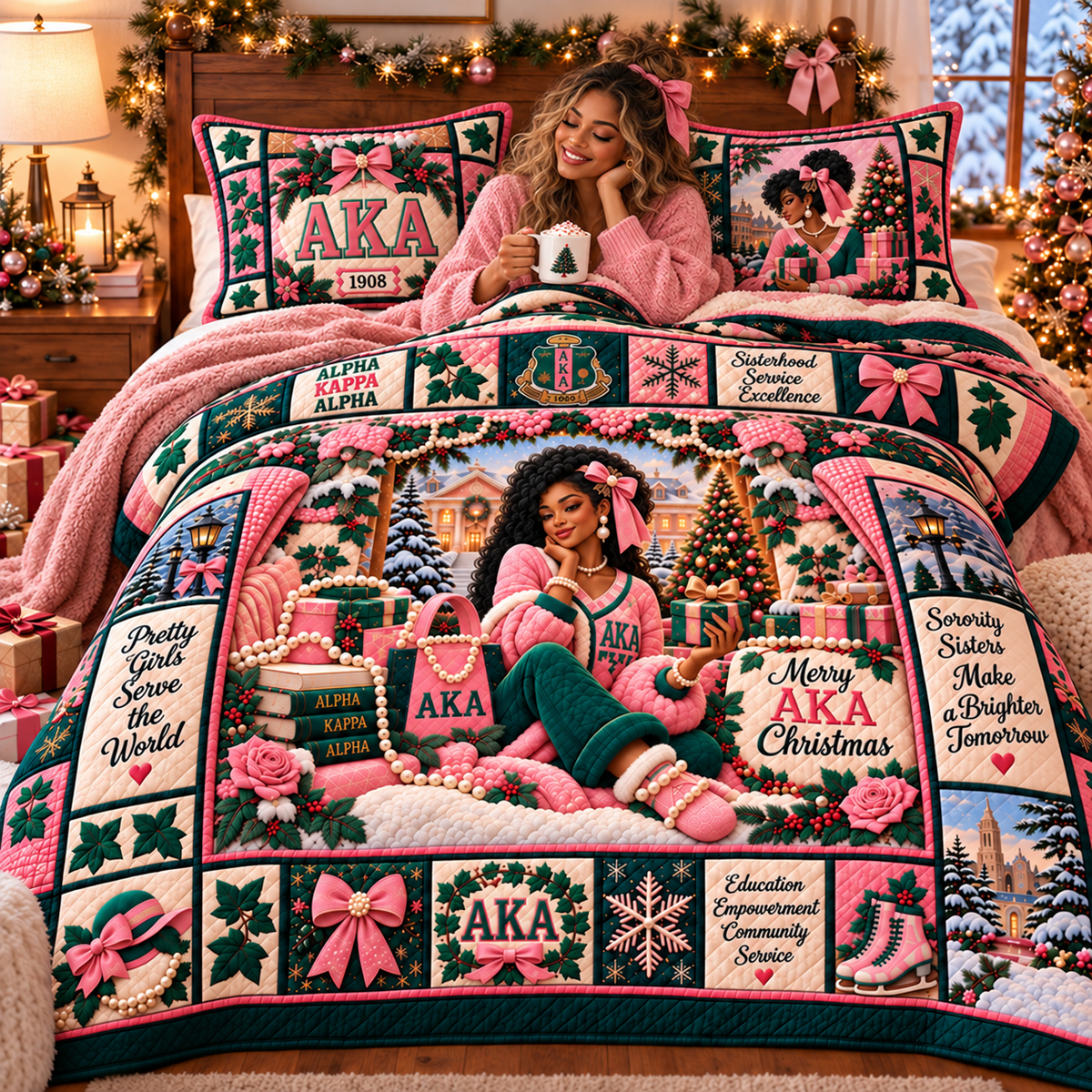 AKA 4 PIECES COVER BEDDING SET PDL (1 FITTED SHEET + 1 FLAT SHEET + 2 PILLOWCASES)