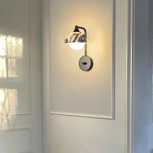 IWHD Marble Glass LED Wall Sconces Lights Indoor Furniture Living Room Home Decorations Luxury Wabi Sabi Bedroom Lamps Wandlamp