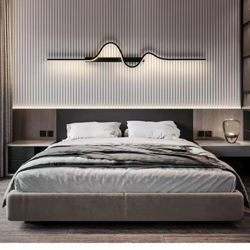 Postmodern Minimalist Wall Lamp Light Luxury Room TV Background Wall Lamp Bedroom Living Room Long Wavy Wall Lamp