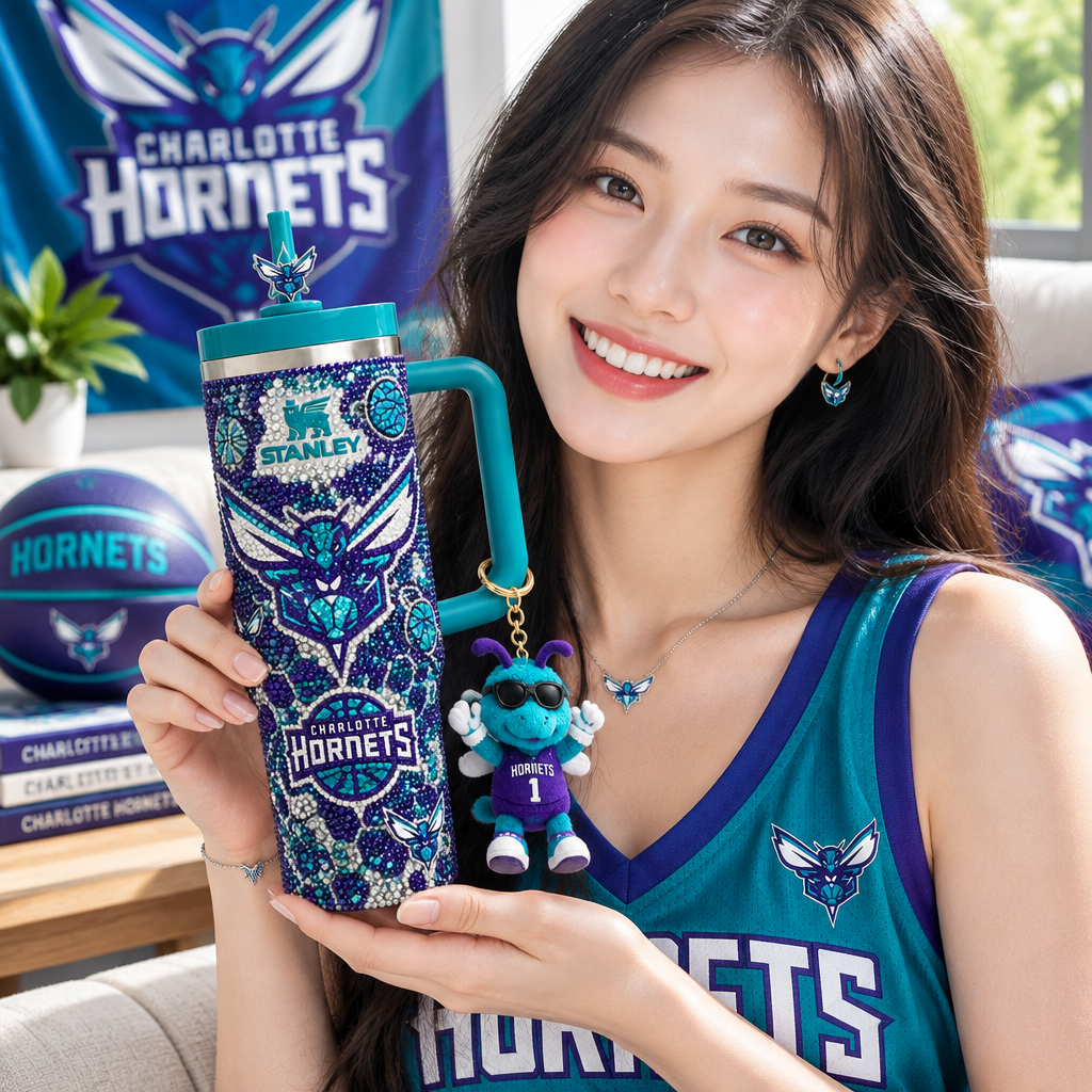 Charlotte Hornets 40oz Tumbler With Handle TTNL